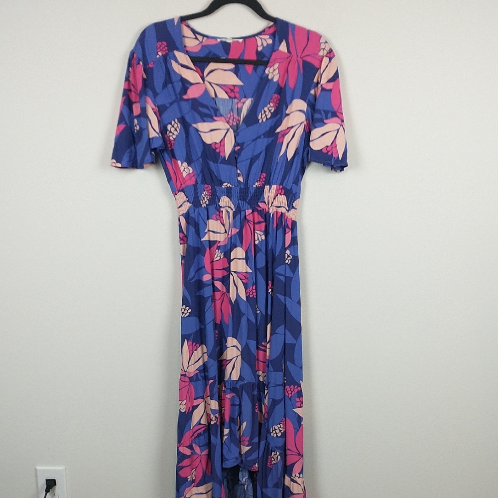 Abel The Label Anthropologie Santa Cruz Dress Small Floral Fit and Flare Ruffle - Picture 2 of 12